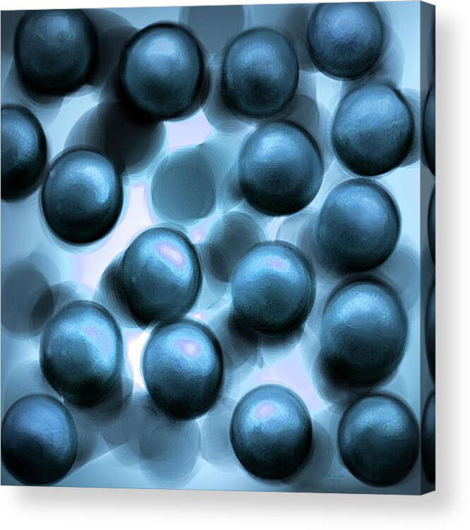 Digital Art Acrylic Print featuring the digital art Blue Balls by Artful Oasis