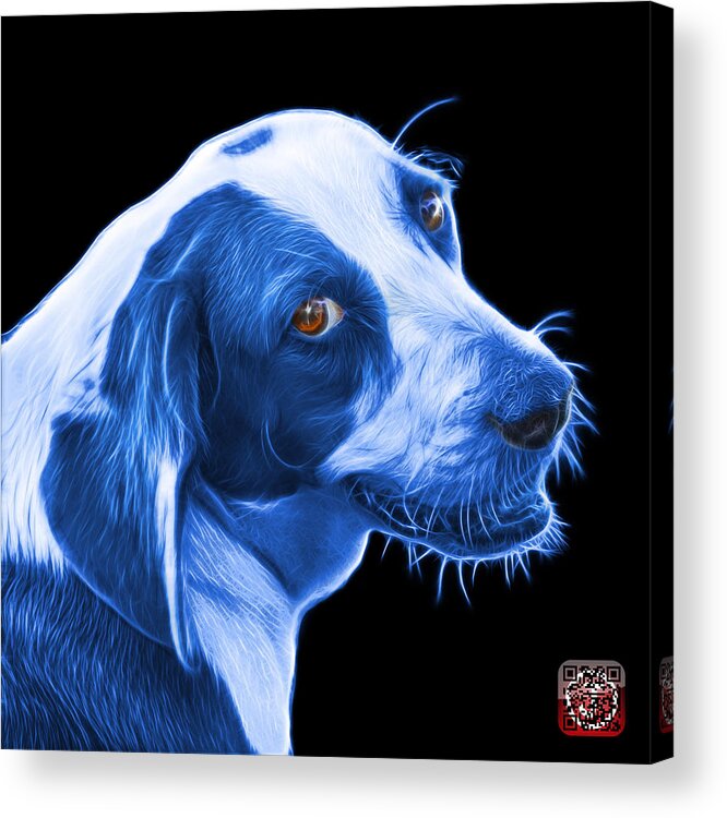 Beagle Acrylic Print featuring the painting Blue Beagle dog Art- 6896 - BB by James Ahn