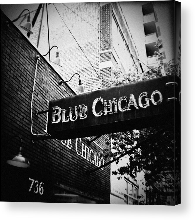 Blue Chicago Acrylic Print featuring the photograph Blue Chicago Nightclub by Kyle Hanson