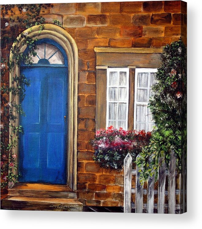 Blue Door Acrylic Print featuring the painting Blue Door 2 by AMD Dickinson