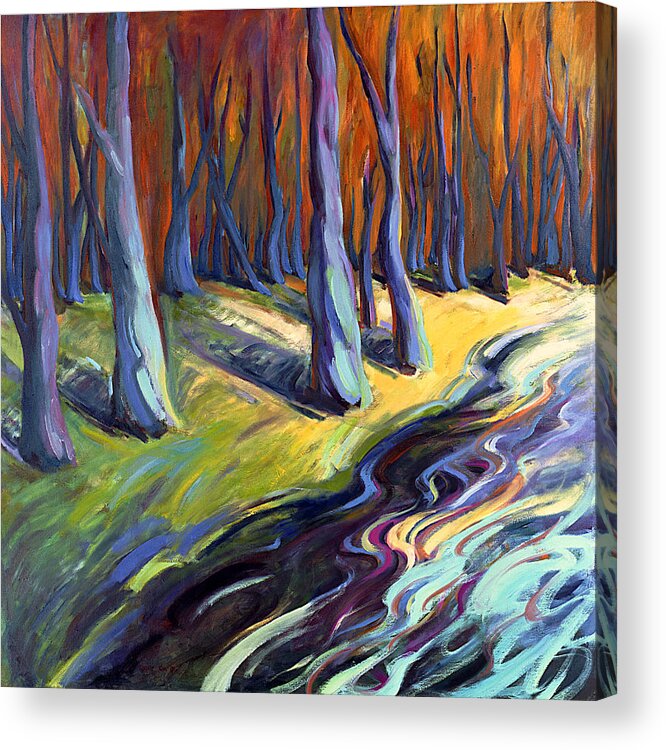 Konnie Acrylic Print featuring the painting Blue Forest by Konnie Kim