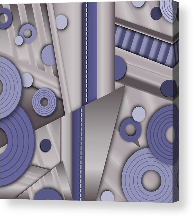 Art Deco Acrylic Print featuring the digital art Blue Steel by Tara Hutton