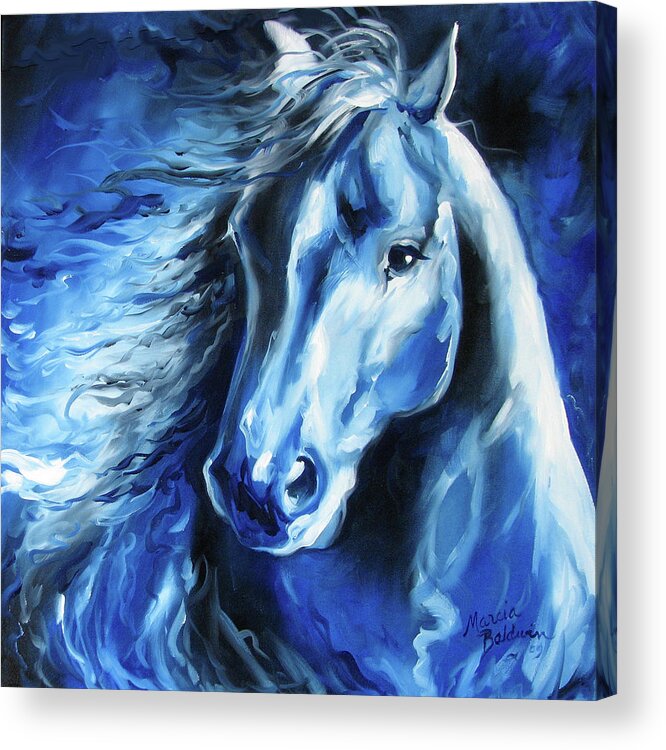 Horse Acrylic Print featuring the painting Blue Thunder by Marcia Baldwin