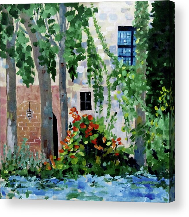 Windows Acrylic Print featuring the painting Blue Window by Adele Bower