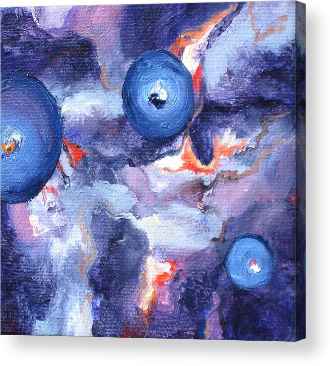 Abstract Acrylic Print featuring the painting Blueberry Surprise by Vicki Brevell