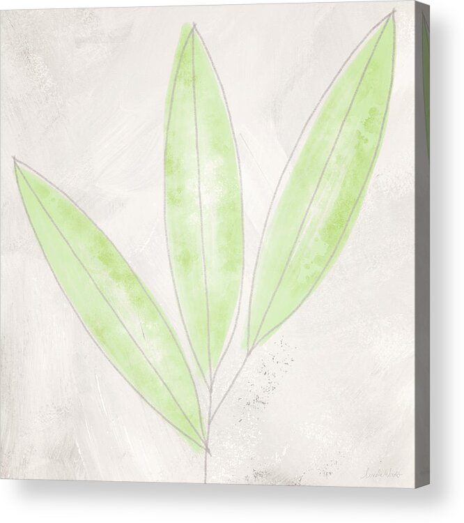 Bamboo Acrylic Print featuring the mixed media Blush Bamboo- Art by Linda Woods by Linda Woods