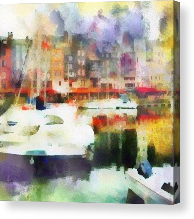 Boating Acrylic Print featuring the photograph Boating in Honfleur by Susan Libby