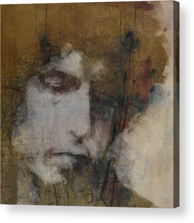 Bob Dylan Acrylic Print featuring the mixed media Bob Dylan - The Times They Are A Changin' by Paul Lovering