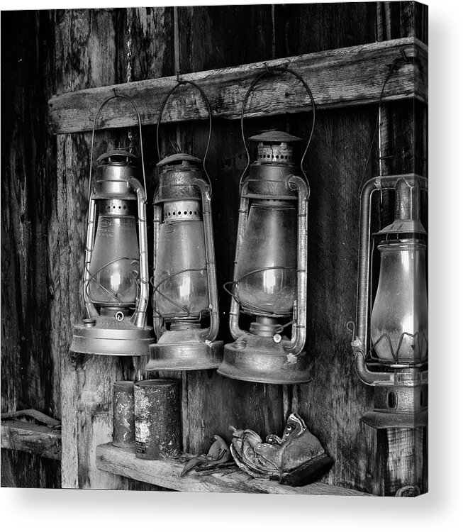 Bodie California Acrylic Print featuring the photograph Bodie Lanterns by Tom Singleton