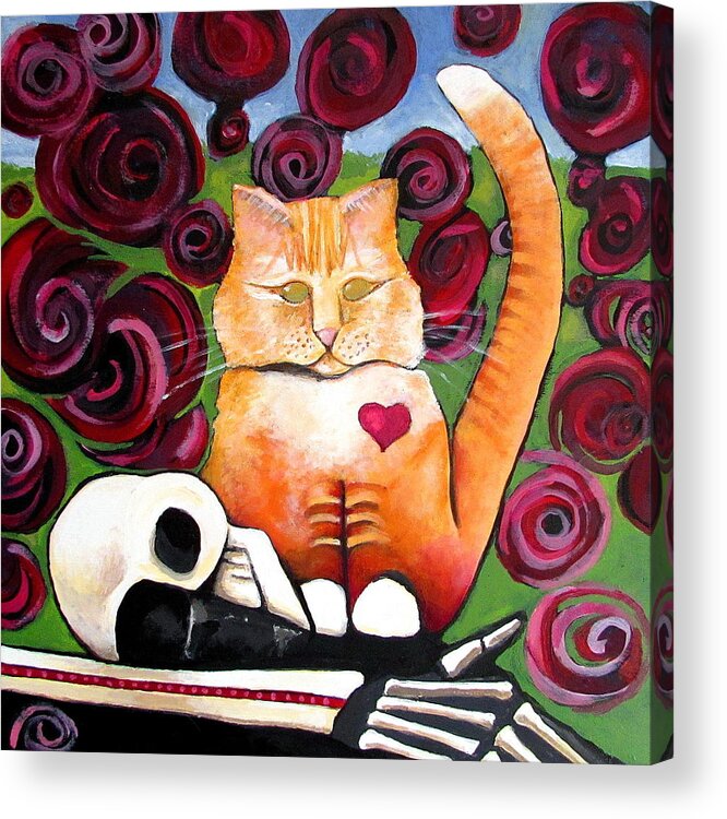 Ginger Cat Acrylic Print featuring the painting Boris and Me by Delight Worthyn