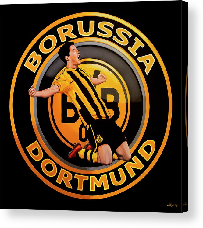 Borussia Dortmund Acrylic Print featuring the painting Borussia Dortmund Painting by Paul Meijering