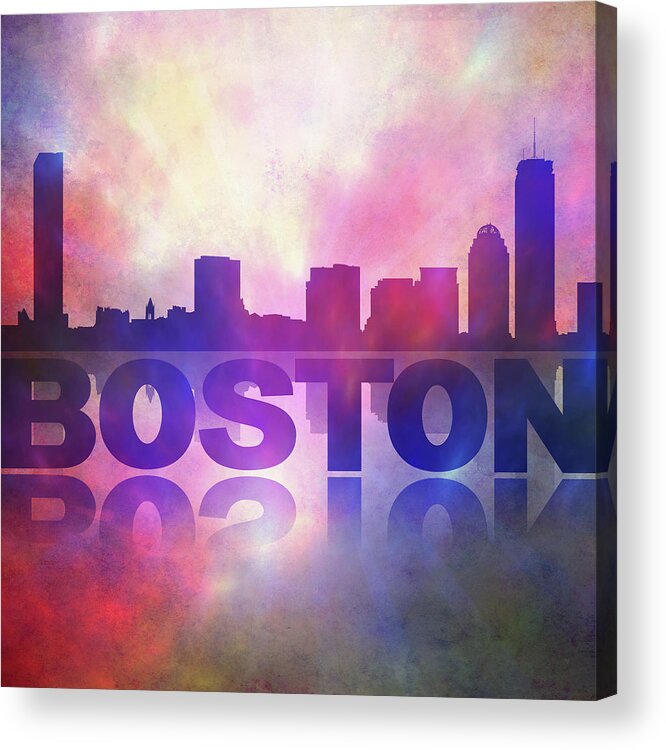 Boston City Skyline Acrylic Print featuring the digital art Boston City skyline by Lilia S
