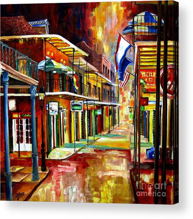 New Orleans Acrylic Print featuring the painting Bourbon Street Lights by Diane Millsap