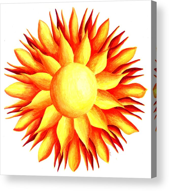 Sun Acrylic Print featuring the painting Bowling For Sunshine by Maureen Frank The Mandala Lady