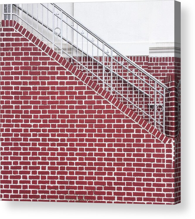 Wall Acrylic Print featuring the photograph Brick wall and stairs by Erik Burg