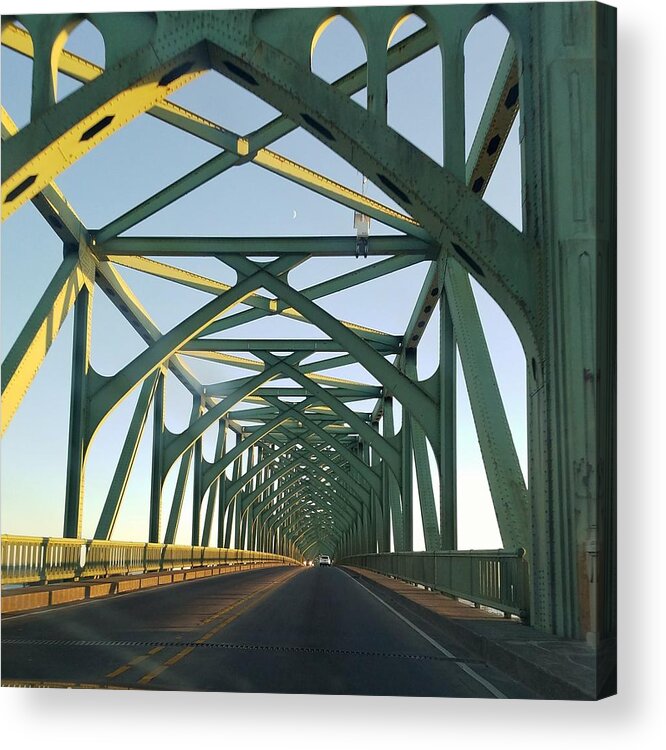 Bridge Acrylic Print featuring the photograph Bridge To Oregom by Mary Capriole