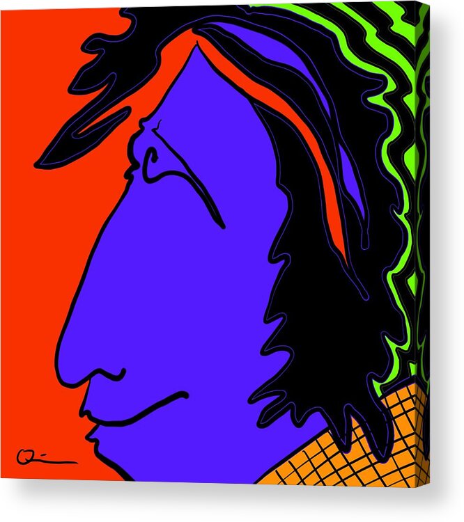 Face Acrylic Print featuring the digital art Bright Guy by Jeffrey Quiros