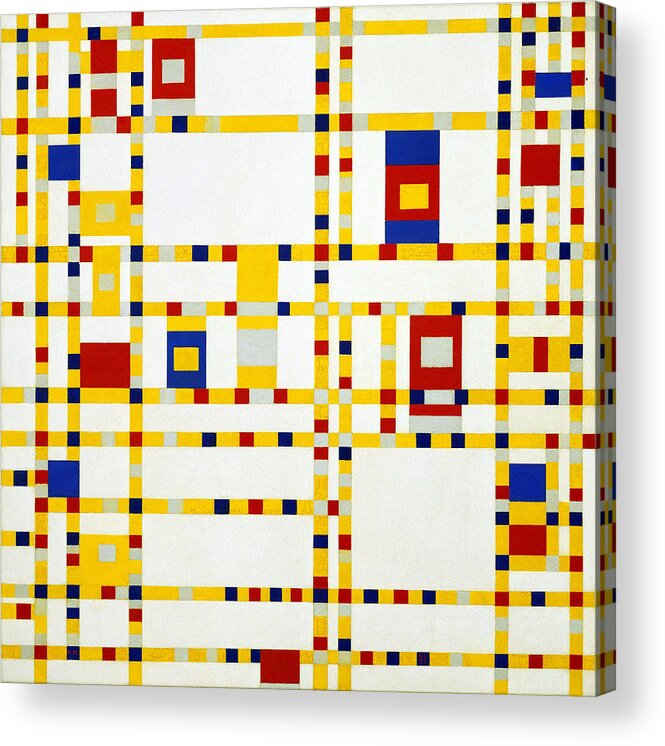 Piet-mondrian Acrylic Print featuring the painting Broadway Boogie Woogie by MotionAge Designs