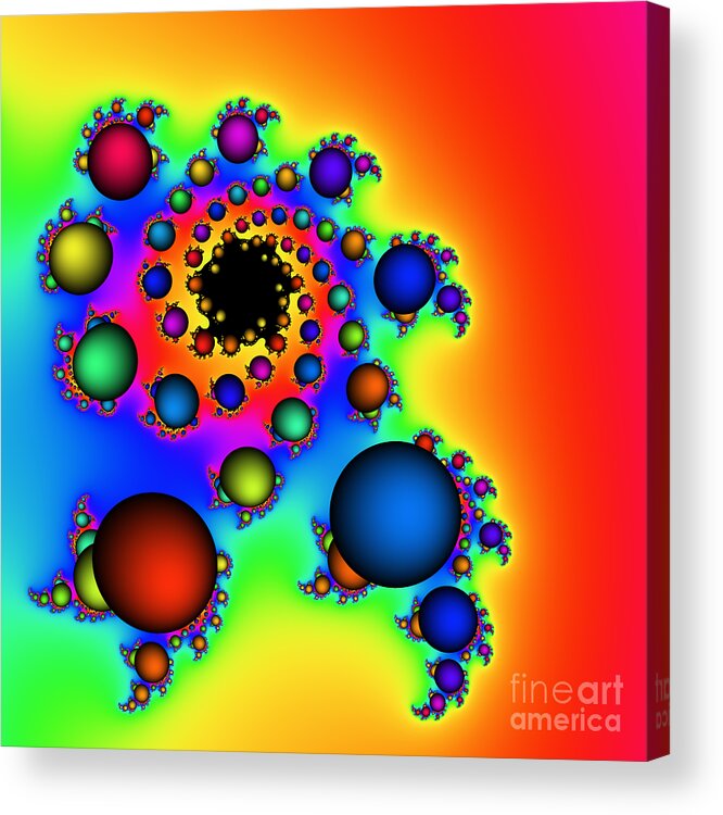 Abstract Acrylic Print featuring the digital art Bubbles Three by Rolf Bertram
