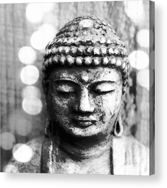 Buddha Acrylic Print featuring the mixed media Buddha by Linda Woods
