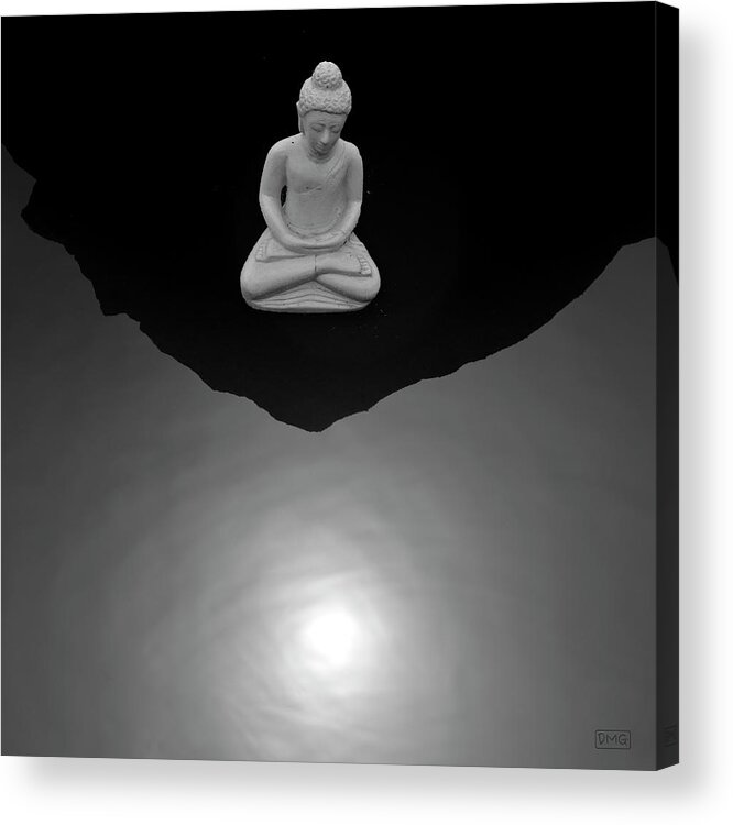 Abstract Acrylic Print featuring the photograph Buddha V BW by David Gordon