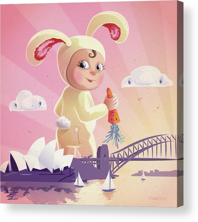 Baby Acrylic Print featuring the digital art Bunny Mae by Simon Sturge