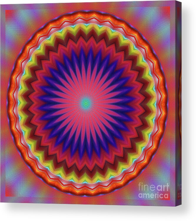 Digital Art Acrylic Print featuring the digital art Bursting Star Mandala by Kaye Menner by Kaye Menner