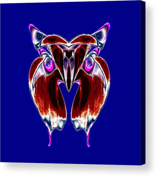 Blue Acrylic Print featuring the digital art Butter Bug by Mary Russell