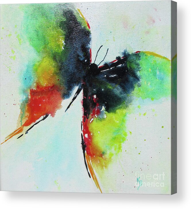 Butterfly Acrylic Print featuring the painting Butterfly 2 by Karen Fleschler