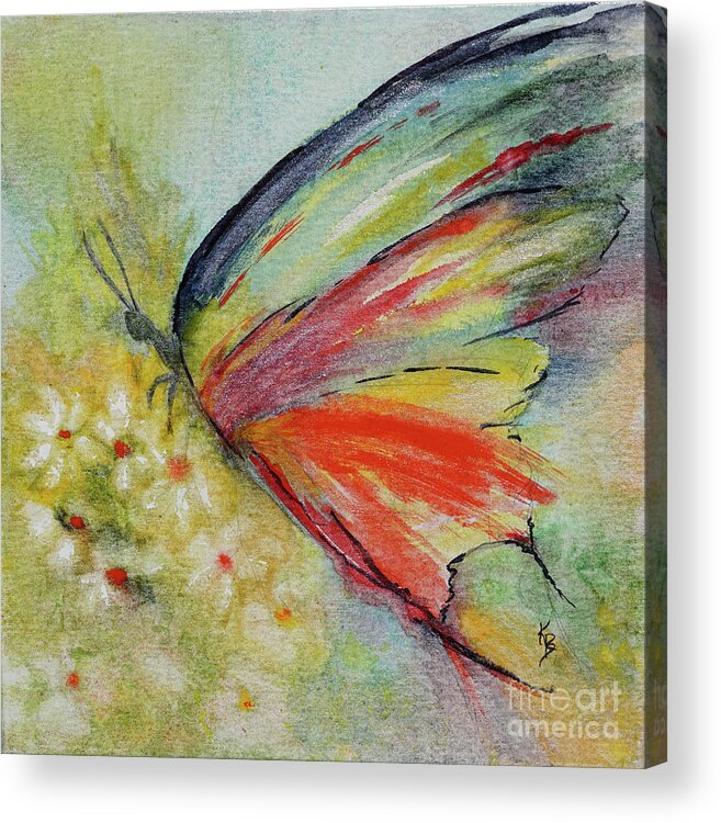 Butterfly Acrylic Print featuring the painting Butterfly 3 by Karen Fleschler
