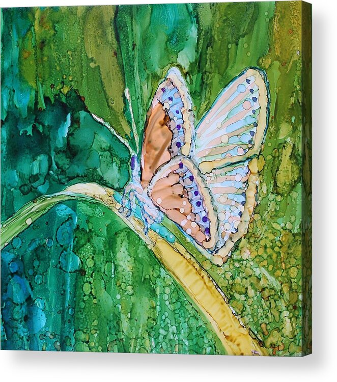 Butterfly Acrylic Print featuring the painting Butterfly by Ruth Kamenev
