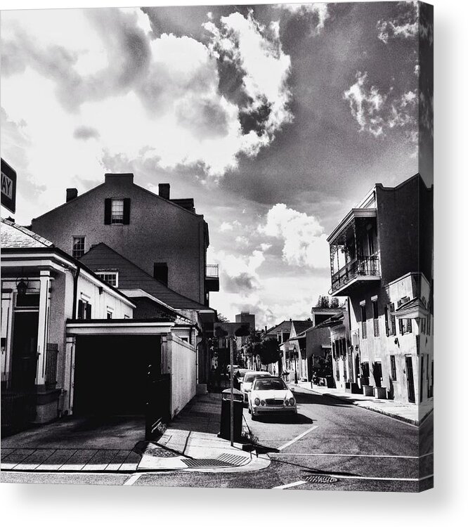 New Orleans Acrylic Print featuring the photograph Bywater in Black and White by Leigh Ann Raab