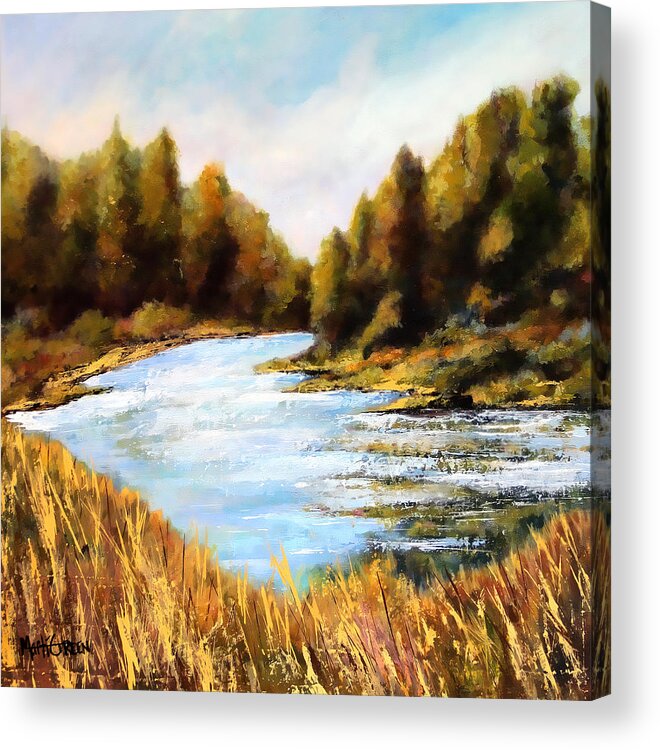 Oregon Acrylic Print featuring the painting Calapooia River by Marti Green