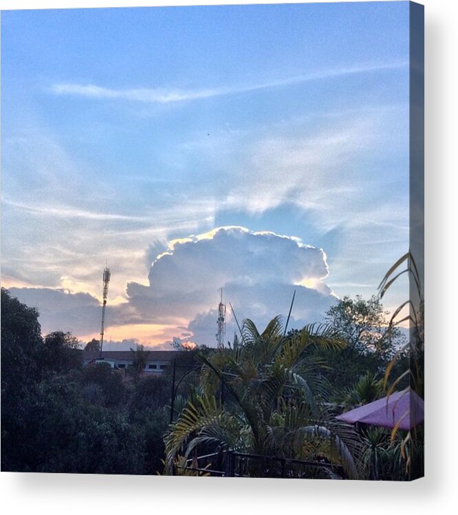 Clouds Acrylic Print featuring the photograph #cambodia #siemreap #sky #sunset by Georgia Clare