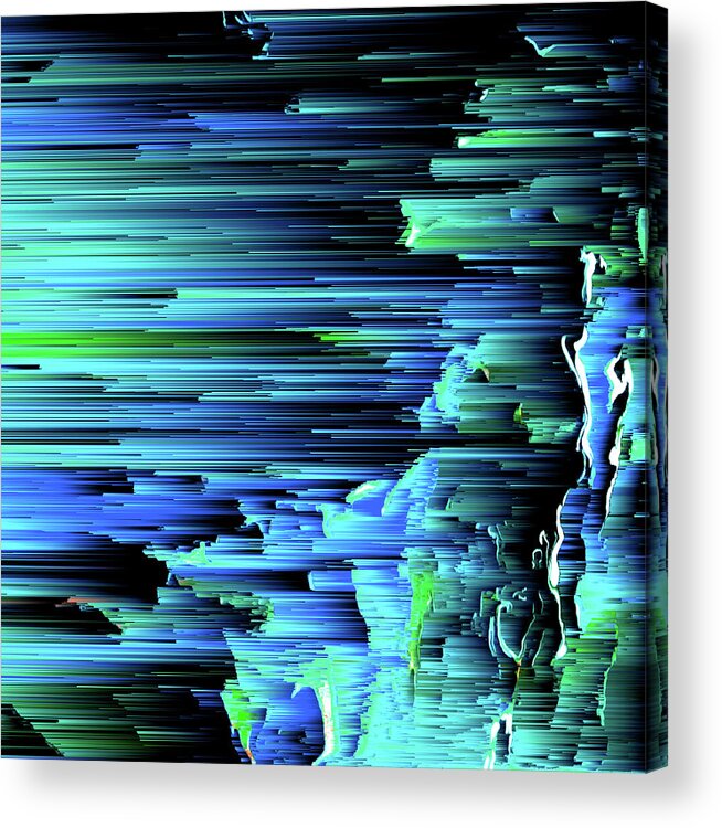 Trippy Acrylic Print featuring the digital art Can't Take the Sky From Me - Pixel Art by Jennifer Walsh