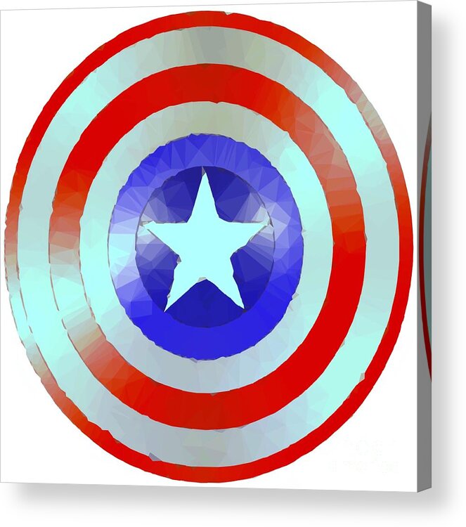 Captain America Acrylic Print featuring the digital art Cap Am Shield 2 by HELGE Art Gallery