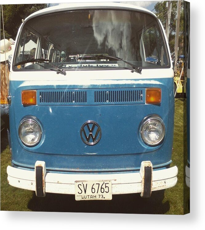Adventure Acrylic Print featuring the photograph VW Blue Bus by Kelsi Giardiello