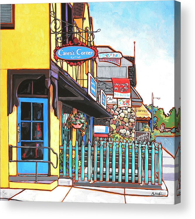 Cambria Acrylic Print featuring the painting Caren's Corner by Nadi Spencer