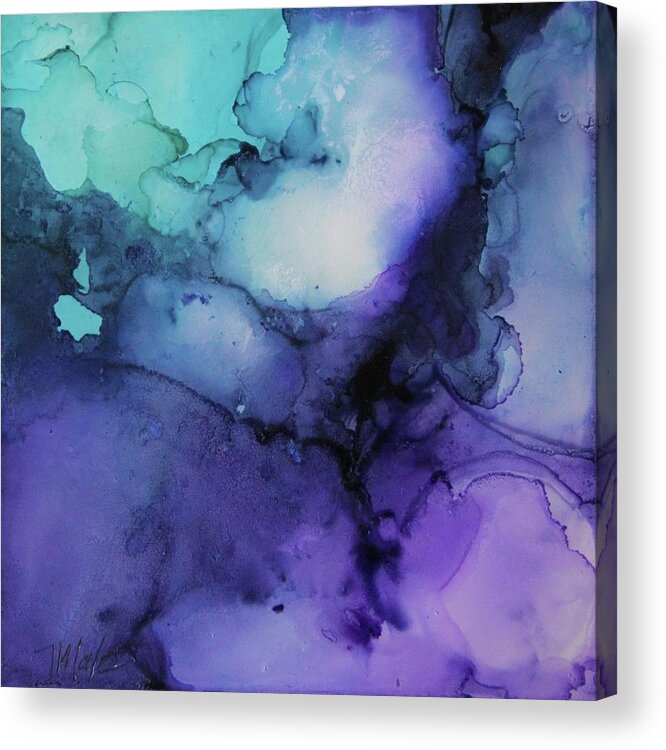 Alcohol Inks Acrylic Print featuring the painting Celestial by Tracy Male