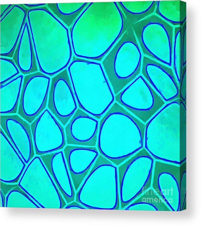 Square Acrylic Print featuring the painting Cell Abstraction Abstract Painting by Edward Fielding