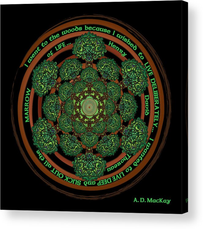 Celtic Tree Of Life Acrylic Print featuring the digital art Celtic Tree of Life Mandala by Celtic Artist Angela Dawn MacKay