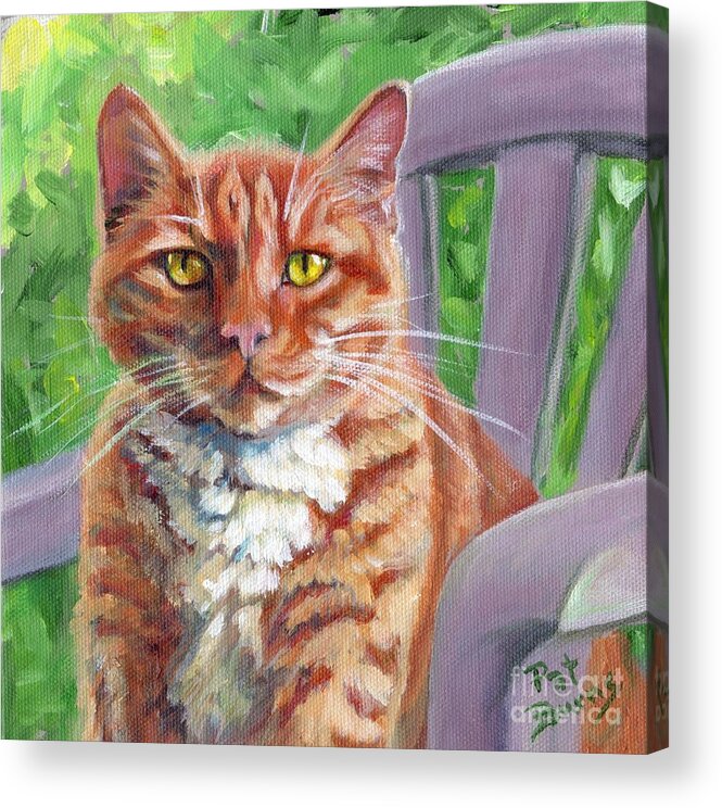 Cat Acrylic Print featuring the painting Chair Boss by Pat Burns