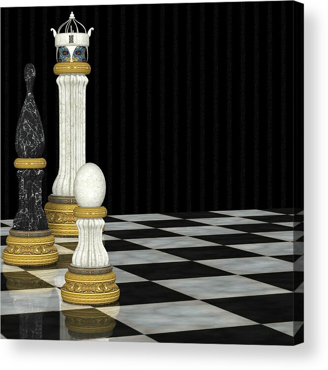  Acrylic Print featuring the digital art Chess Game by Digital Art Cafe