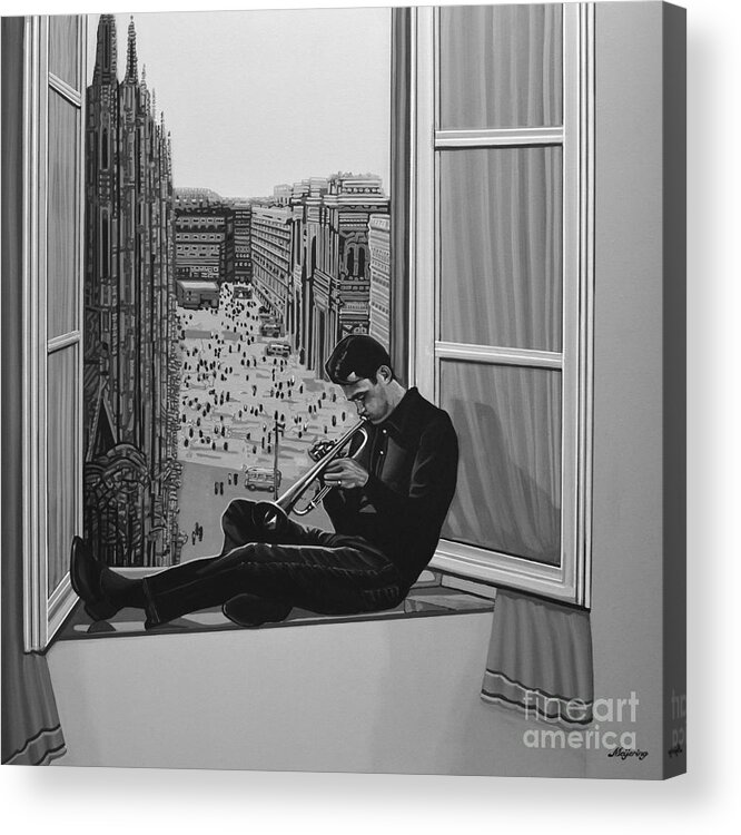 Chet Baker Acrylic Print featuring the painting Chet Baker by Paul Meijering