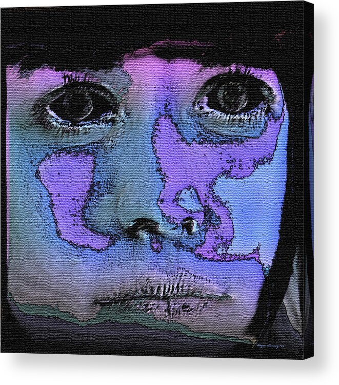 Portraits Acrylic Print featuring the painting Child Torn by War by Wayne Bonney