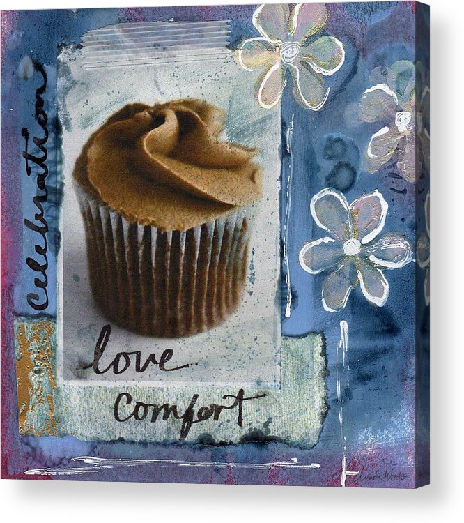 Chocolate Acrylic Print featuring the mixed media Chocolate Cupcake Love by Linda Woods