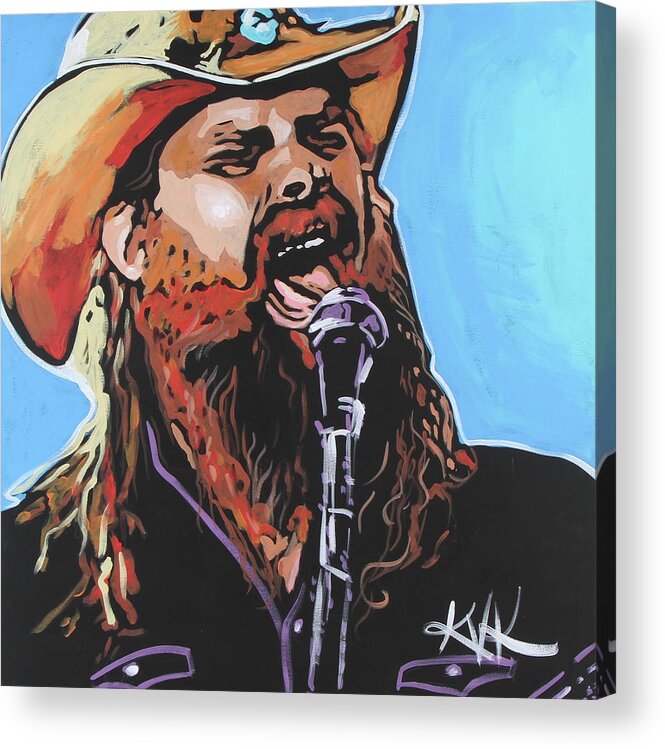 Chris Stapleton Acrylic Print featuring the painting Chris Stapleton by Katia Von Kral