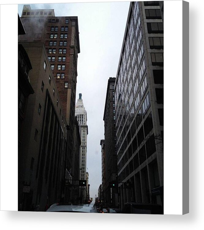 Buildings Acrylic Print featuring the photograph #cincinnati #downtown #street by Darren Williams