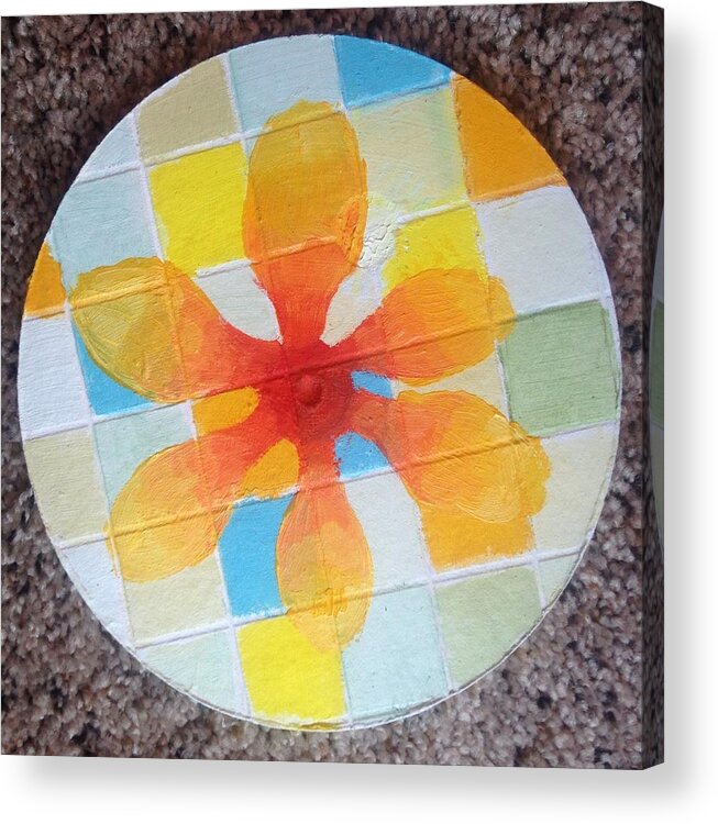 Petals Acrylic Print featuring the painting Circle for Daud by Suzanne Giuriati Cerny