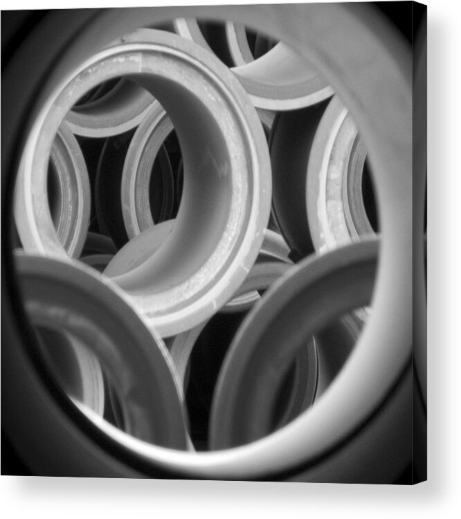 Black And White Acrylic Print featuring the photograph Circles 16 by Ann Tracy